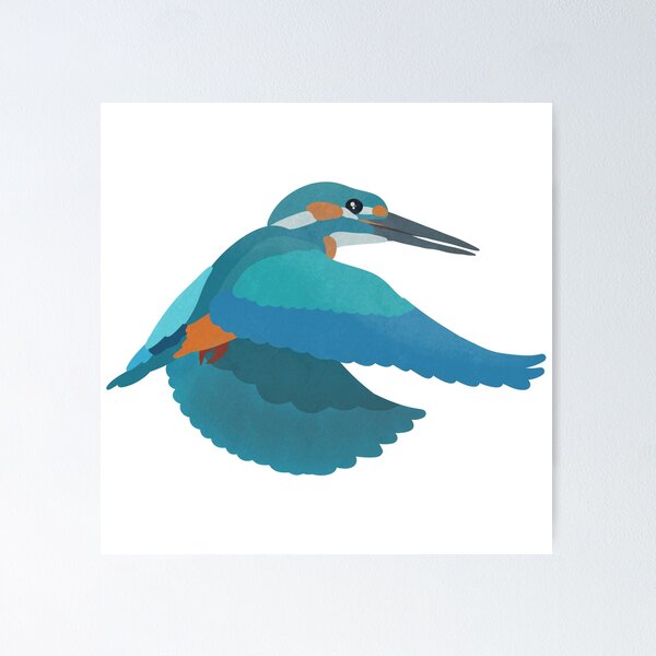 Item preview, Flying Kingfisher Illustration designed and sold by FandomizedRose.