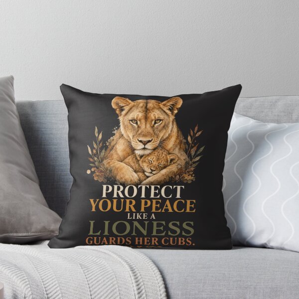 Item preview, Protect Your Peace Like a Lioness Guards Her Cubs Quote Art designed and sold by Bennie Singh.