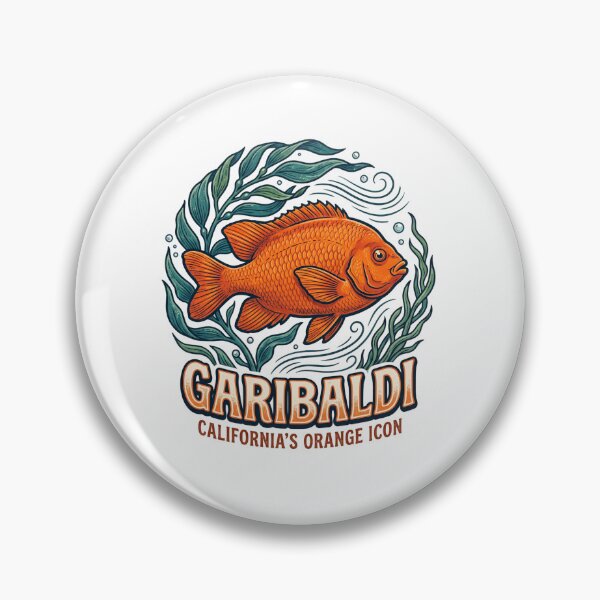 Artikelvorschau, California State T-Shirt mit Salzwasserfisch-Motiv – Garibaldi-Aufkleber entworfen und verkauft von jonmeds.