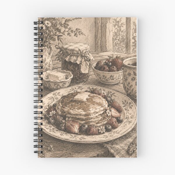 Item preview, Vintage Rustic Kitchen Still Life with Pancakes and Coffee designed and sold by HeartofDesigns.