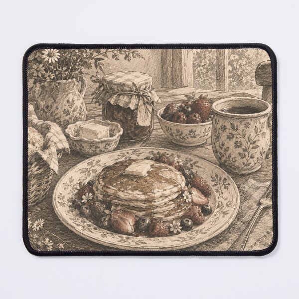 Item preview, Vintage Rustic Kitchen Still Life with Pancakes and Coffee designed and sold by HeartofDesigns.