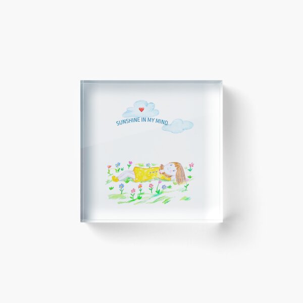 Item preview, Sunshine In My Mind ❤️ - Cute Colored Pencil Girl & Flowers designed and sold by alilu-art .