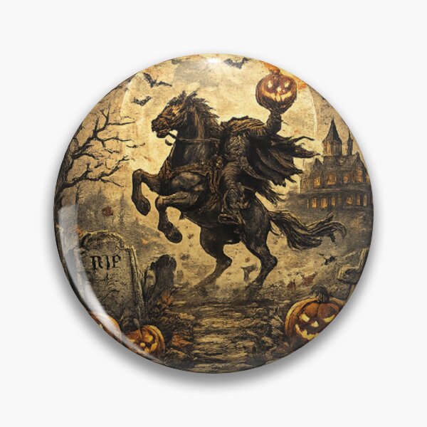 Item preview, Sleepy Hollow Headless Horseman Halloween Vintage Gothic Haunted Village designed and sold by Thedustyart.