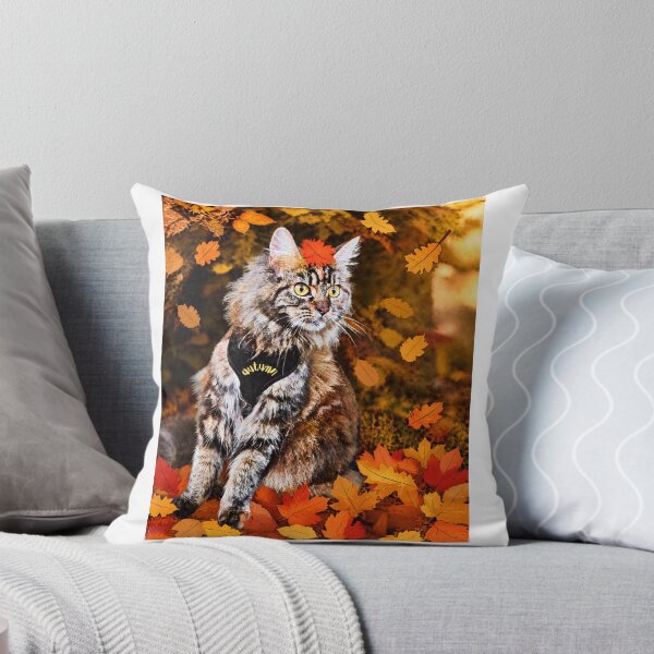 Item preview,  A cat and autumn leaves. designed and sold by Dinasshop.