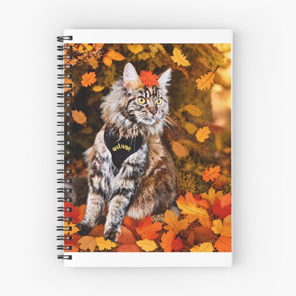 Item preview,  A cat and autumn leaves. designed and sold by Dinasshop.
