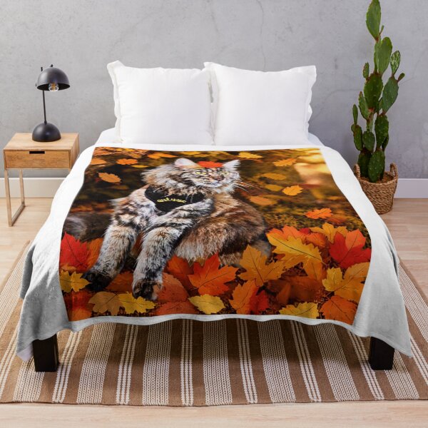 Item preview, A cat and autumn leaves. designed and sold by Dinasshop.