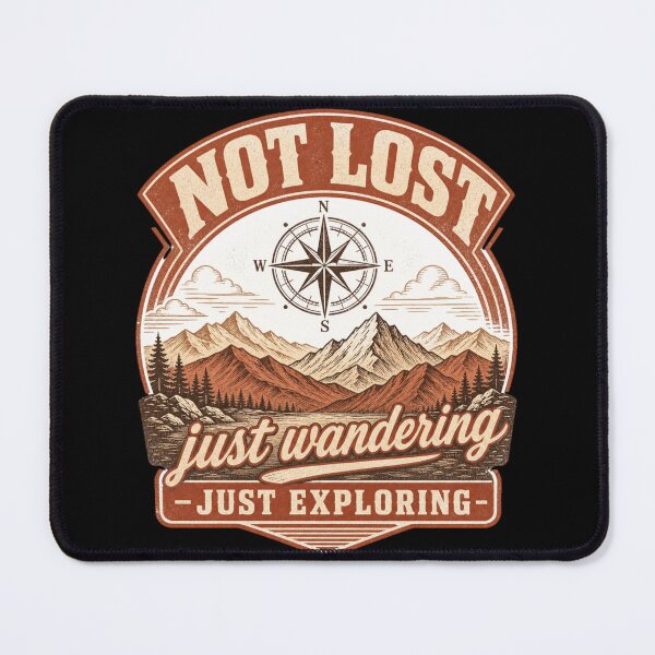 Item preview, Not Lost Just Exploring Vintage Compass Mountain Design designed and sold by MOCH- ART.