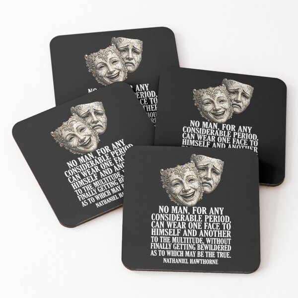 Item preview, The Two Faces - Nathaniel Hawthorne Authenticity Quote - Theater Masks Philosophy designed and sold by Vibe-Vary.