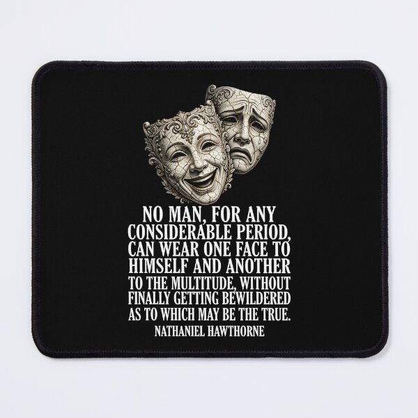 Item preview, The Two Faces - Nathaniel Hawthorne Authenticity Quote - Theater Masks Philosophy designed and sold by Vibe-Vary.