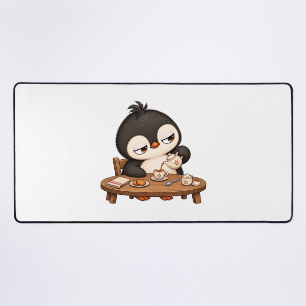 Item preview, Cute Penguin Serving Tea | Cozy Vintage Tea Time designed and sold by MrDev.