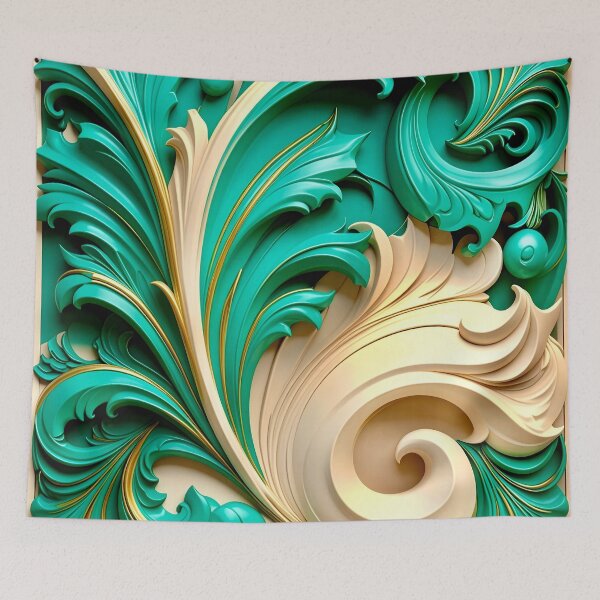Item preview, Sculptural Emerald with Gold Enamel designed and sold by Vicky Brago-Mitchell®.