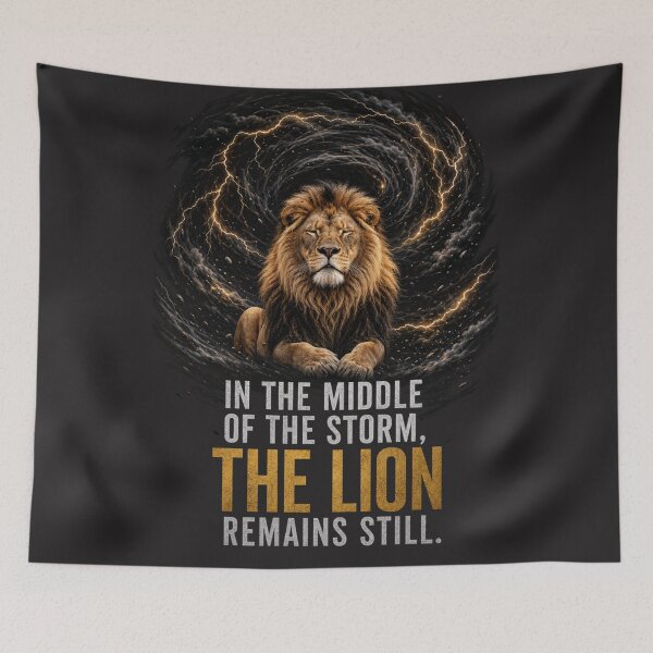 Item preview, In the Middle of the Storm the Lion Remains Still Motivational Art designed and sold by Bennie Singh.