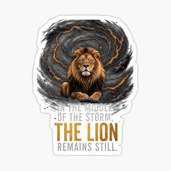 Item preview, In the Middle of the Storm the Lion Remains Still Motivational Art designed and sold by Bennie Singh.