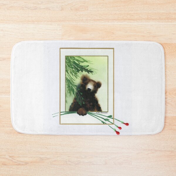 Item preview, Watercolor of a Bear with Roses in a window. designed and sold by aswoa.