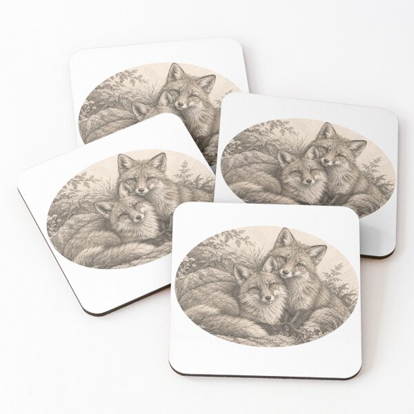 Item preview, Rustic Forest Foxes Cottagecore Fine Art Print designed and sold by HeartofDesigns.