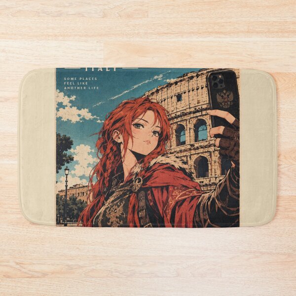 Item preview, Copy of Fantasy Time Traveler in Rome Taking a Selfie at the Colosseum – Medieval Woman Travel Adventure in Italy designed and sold by DibujandoPorfa.