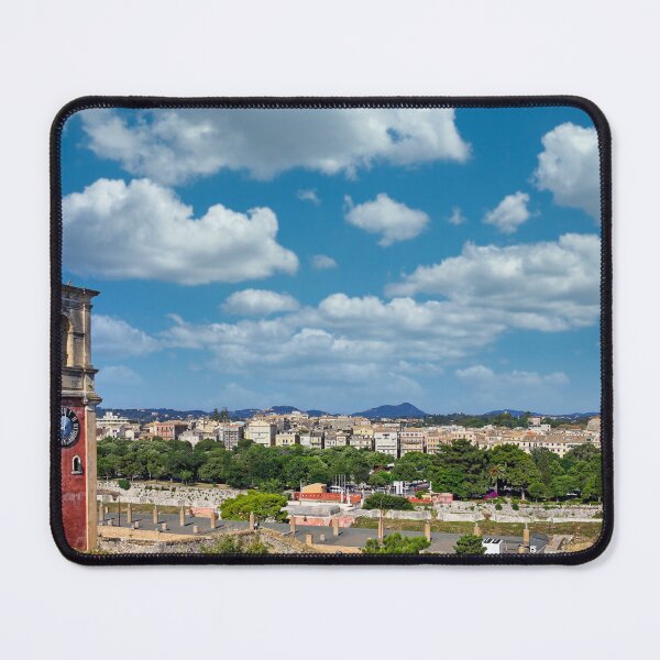 Item preview, Clock Tower of the Old Fortress and Corfu Town Skyline in Greece designed and sold by goceris.