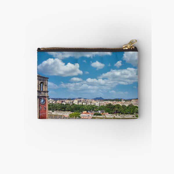Item preview, Clock Tower of the Old Fortress and Corfu Town Skyline in Greece designed and sold by goceris.