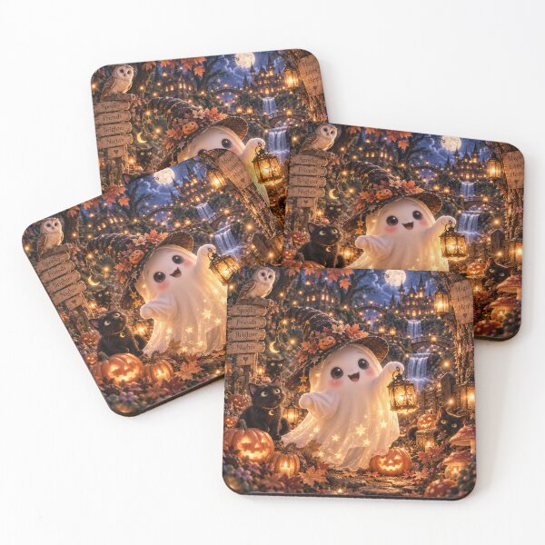 Item preview, Friendly Ghost Enchanted Halloween Night designed and sold by FairyArtCottage.