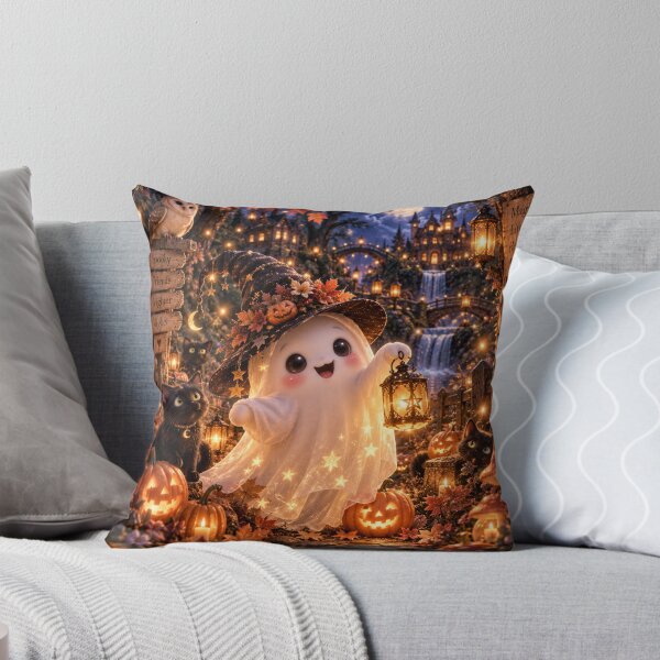 Item preview, Friendly Ghost Enchanted Halloween Night designed and sold by FairyArtCottage.