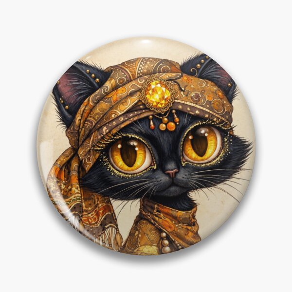 Item preview, Gypsy Fortune Teller Black Cat with Crystal Ball  Illustration designed and sold by Mindworx21.