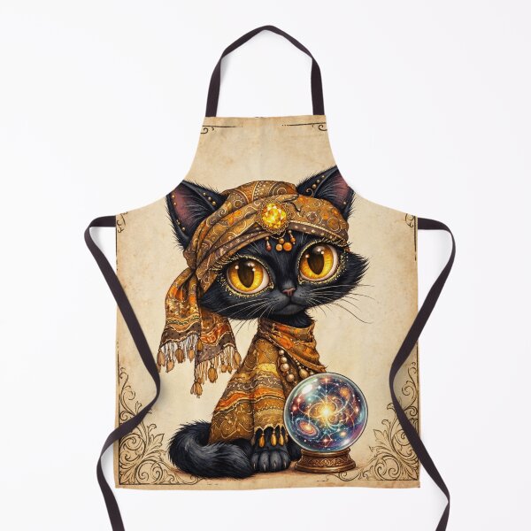Item preview, Gypsy Fortune Teller Black Cat with Crystal Ball  Illustration designed and sold by Mindworx21.