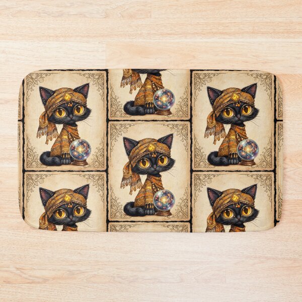 Item preview, Gypsy Fortune Teller Black Cat with Crystal Ball  Illustration designed and sold by Mindworx21.
