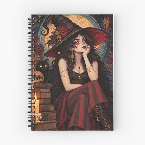 Item preview, Eccentric Gothic Witch — Bookish Witch with Black Cat designed and sold by DudasAmiles.