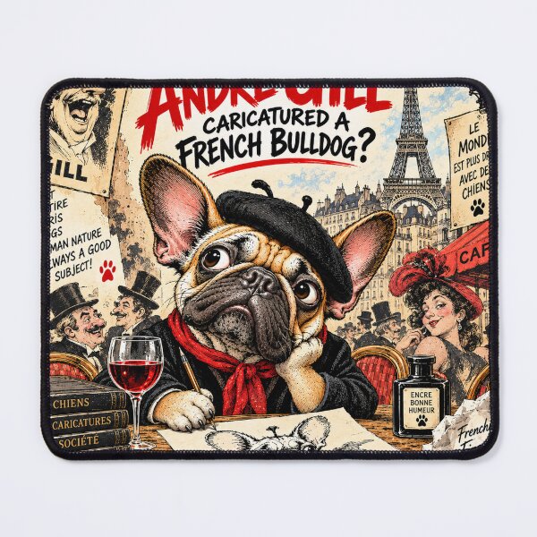 Item preview, Parisian Frenchie – André Gill Inspired French Bulldog Caricature in Paris designed and sold by cipoprimo.