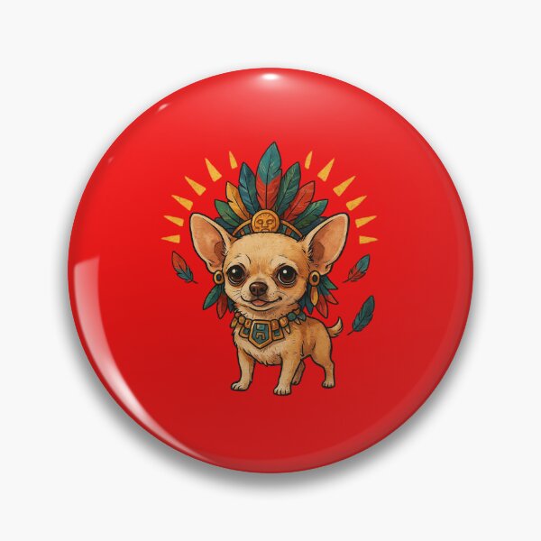 Item preview, A chihuahua chibi style, and mexican prehispanic style, wearing like azteca designed and sold by 123ks.