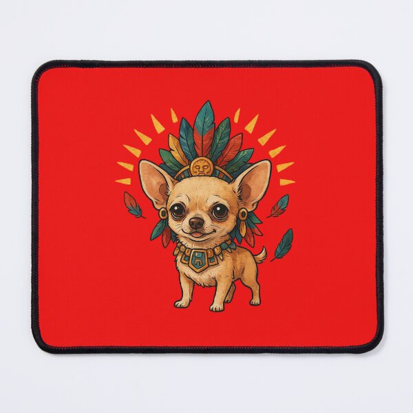 Item preview, A chihuahua chibi style, and mexican prehispanic style, wearing like azteca designed and sold by 123ks.