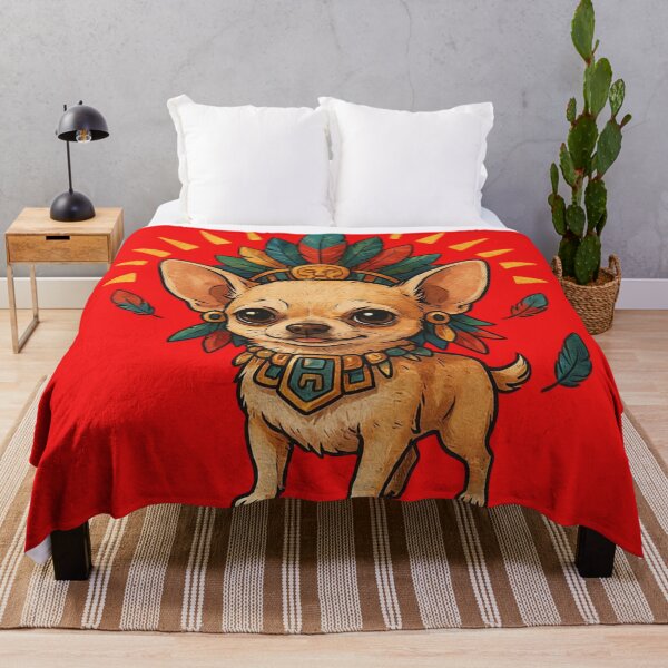 Item preview, A chihuahua chibi style, and mexican prehispanic style, wearing like azteca designed and sold by 123ks.