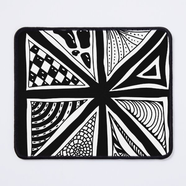 Item preview, Black and White Geometric Abstract Pattern with Hand Drawn Textures designed and sold by nighttime1990.