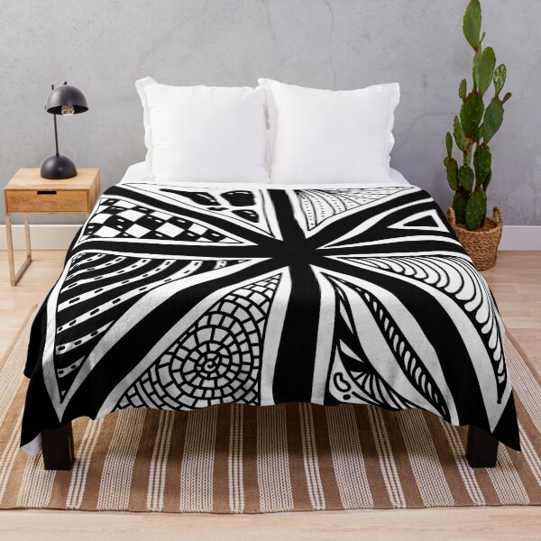 Item preview, Black and White Geometric Abstract Pattern with Hand Drawn Textures designed and sold by nighttime1990.