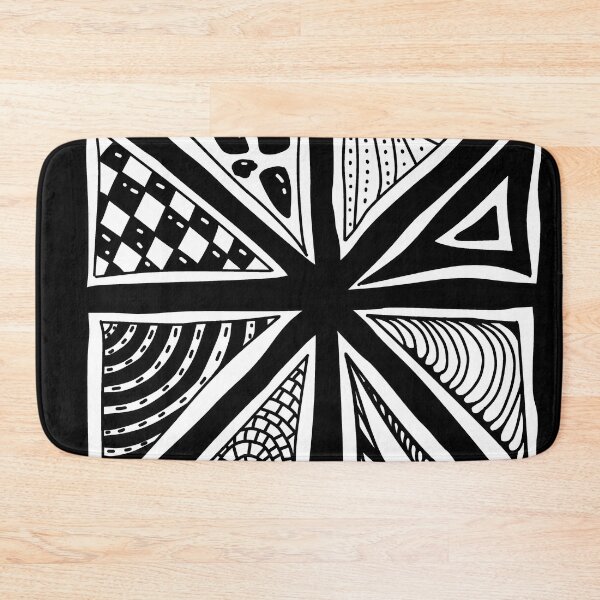Item preview, Black and White Geometric Abstract Pattern with Hand Drawn Textures designed and sold by nighttime1990.