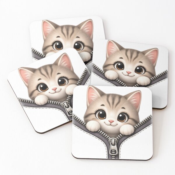 Item preview, Lindo diseño de gatito con cremallera | Diseño de gatito escondite para amantes de los gatos designed and sold by StyxIND.