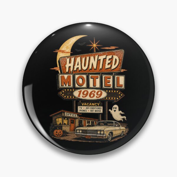 Item preview, Haunted Motel Halloween 1969 – Vintage Retro Roadside Spooky Design designed and sold by Artxotic Studio.