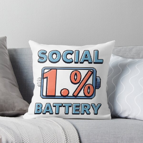 Item preview, Social Battery: 1% designed and sold by catcurio.