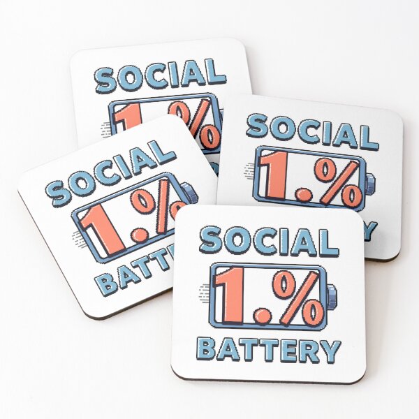 Item preview, Social Battery: 1% designed and sold by catcurio.