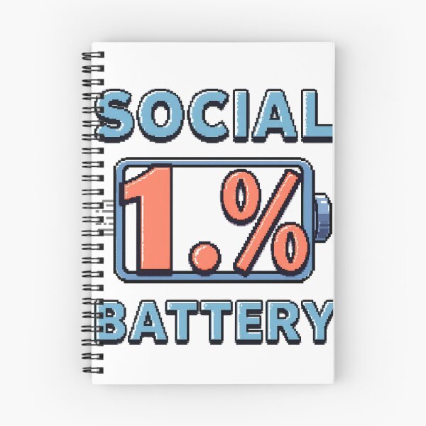 Item preview, Social Battery: 1% designed and sold by catcurio.