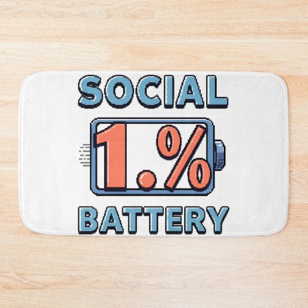 Item preview, Social Battery: 1% designed and sold by catcurio.