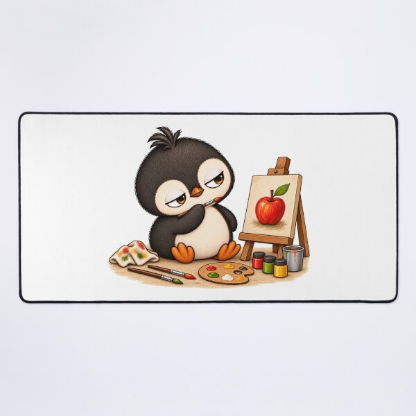 Item preview, Taro the Penguin Painting an Apple | Cute Artist Penguin Art designed and sold by MrDev.