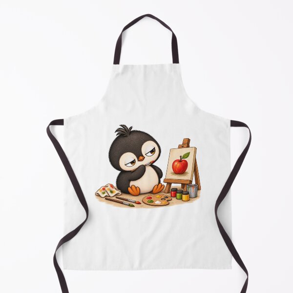 Artikelvorschau, Taro the Penguin Painting an Apple | Cute Artist Penguin Art entworfen und verkauft von MrDev.