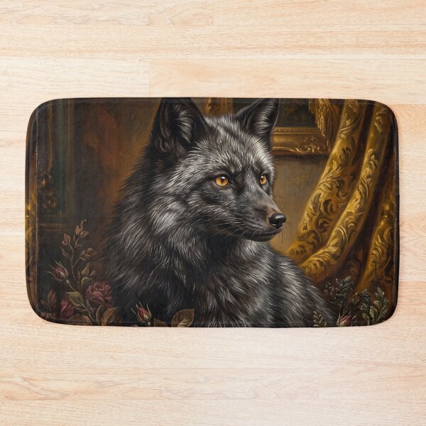 Item preview, Regal Silver Fox Portrait with Dark Roses designed and sold by Real Beast Art.