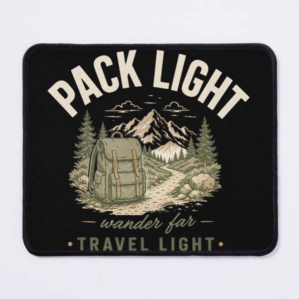 Item preview, Pack Light Wander Far Minimalist Backpacker  Design designed and sold by MOCH- ART.