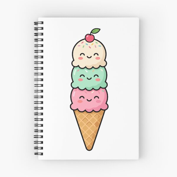 Item preview, Triple Scoop Ice Cream – Smiling Pastel Cone with Cherry & Sprinkles designed and sold by AliveStyle.