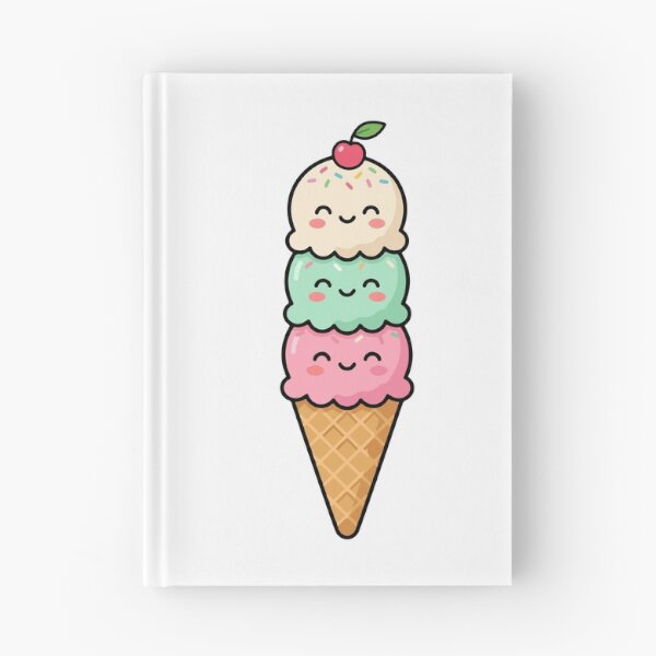 Item preview, Triple Scoop Ice Cream – Smiling Pastel Cone with Cherry & Sprinkles designed and sold by AliveStyle.