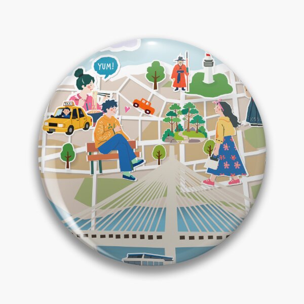 Item preview, Seoul Korea Travel Paper-Cut Illustration with Landmarks and Local Culture designed and sold by maewjpho.