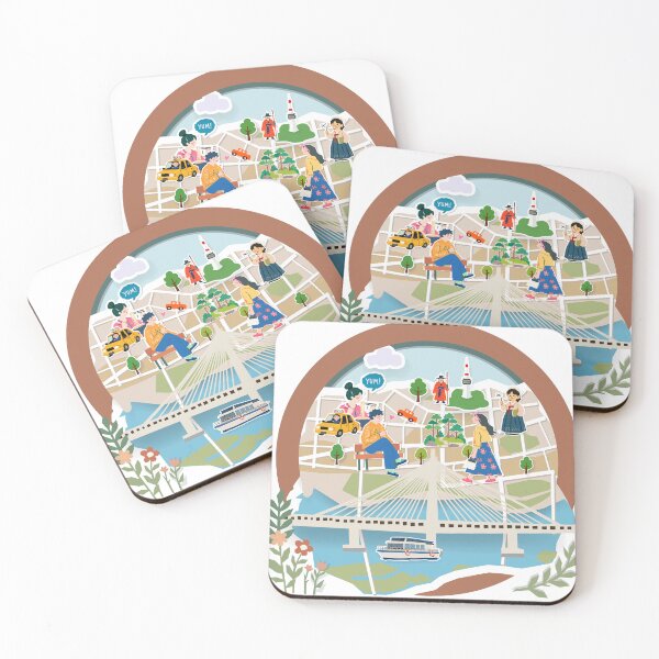 Item preview, Seoul Korea Travel Paper-Cut Illustration with Landmarks and Local Culture designed and sold by maewjpho.