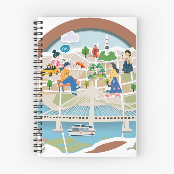 Item preview, Seoul Korea Travel Paper-Cut Illustration with Landmarks and Local Culture designed and sold by maewjpho.